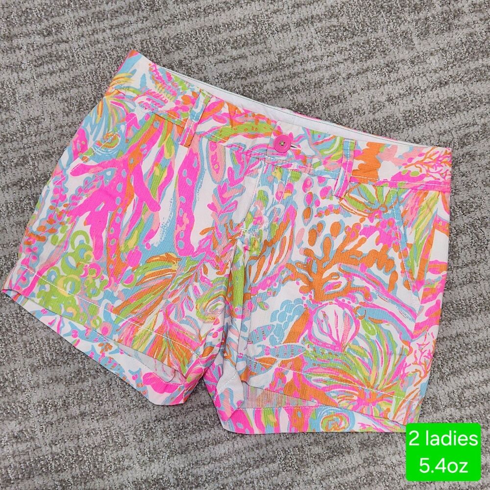 Lilly Pulitzer women's Callahan Shorts Scuba To Cuba Neon size 2